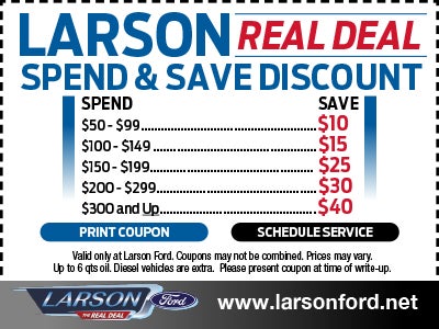 Larson Real Deal Spend & Save Discount